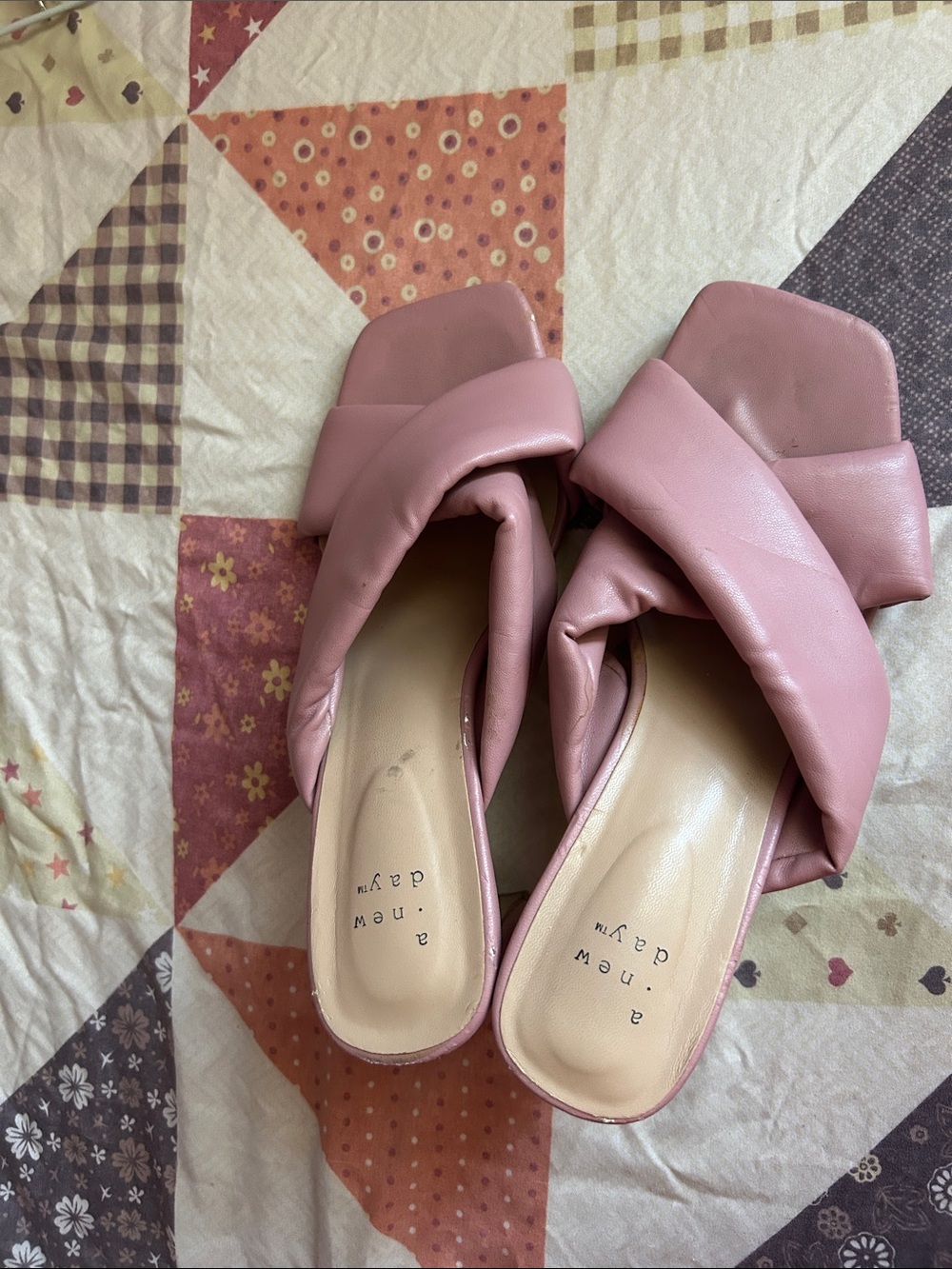 a new day Dusty Pink Knotted Slide Sandals